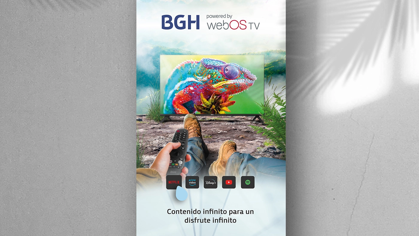 Banner de la campaña de lanzamiento de BGH WebOs tv