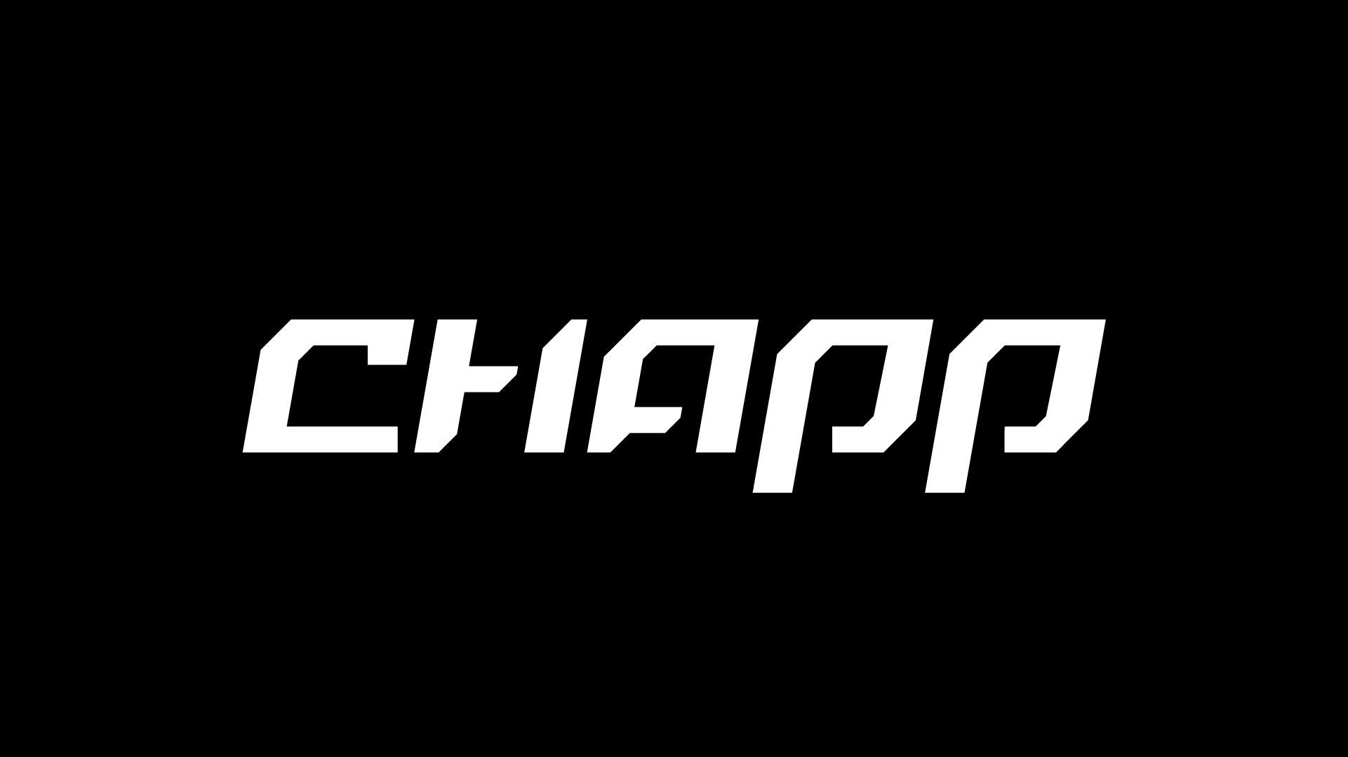 Logo Chapp Blanco, sobre fondo negro