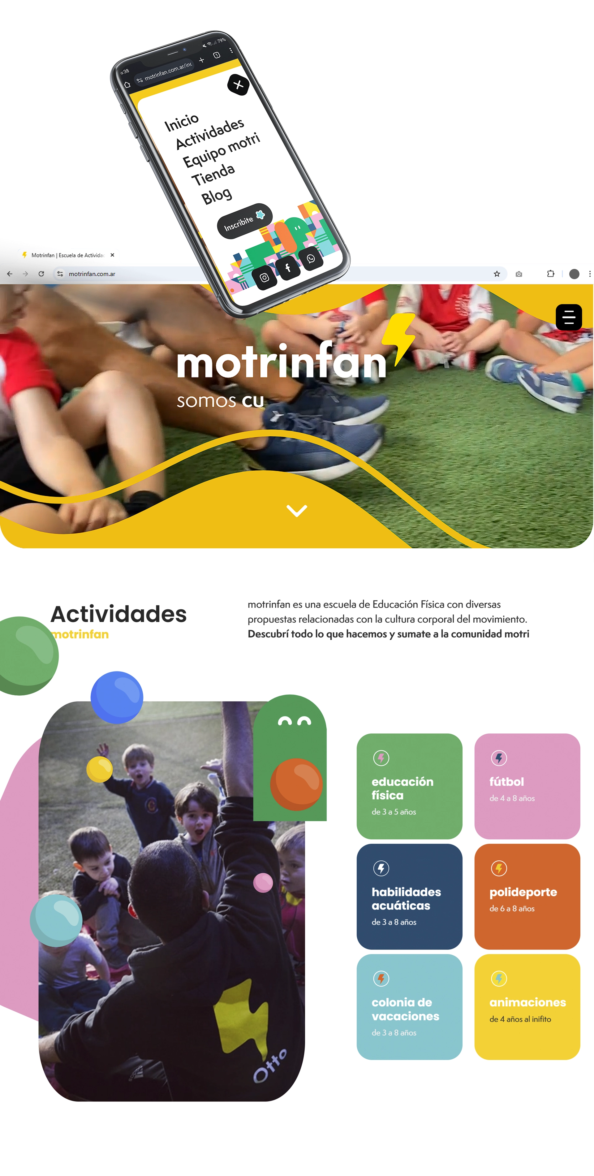 portada del proyecto de sitio web motrinfan